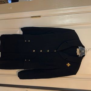 St John Knit - Vintage 1995 - Black / Gold Military Long Cardigan Jacket